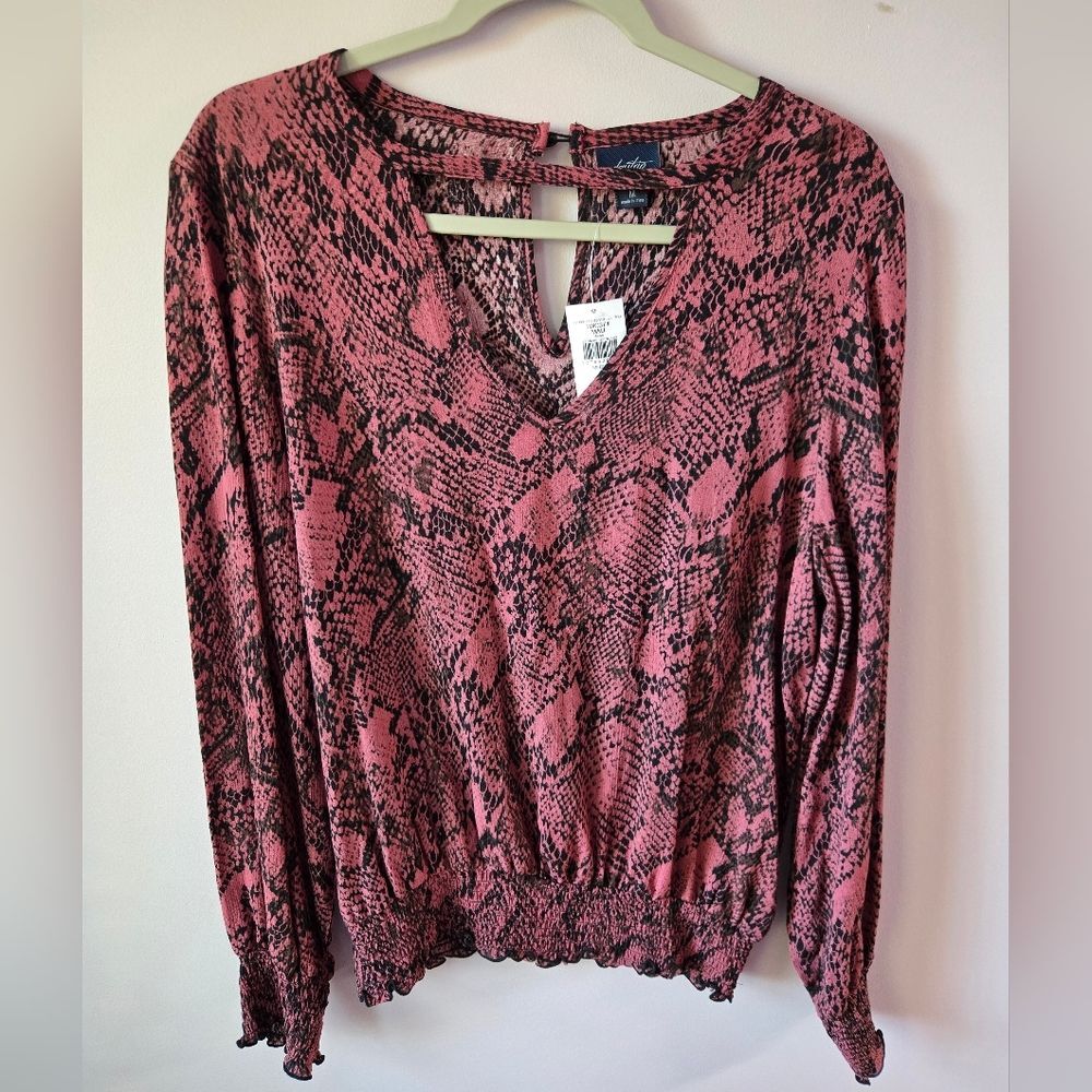 Pink Snake Print Women's Top